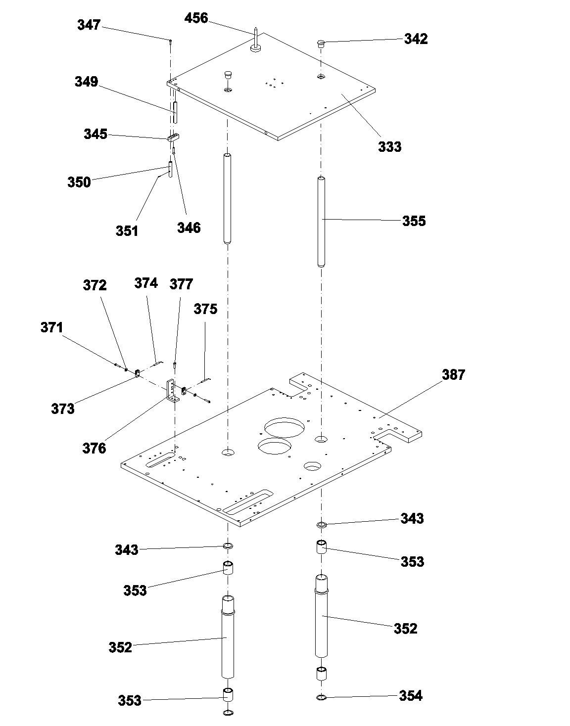 ADJUSTING PIN F. TOP POSITION LIFTING TABLE