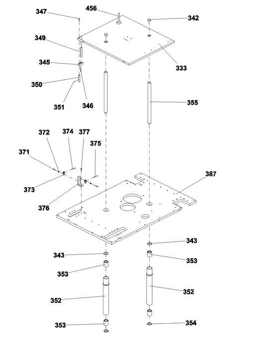 ADJUSTING PIN F. TOP POSITION LIFTING TABLE