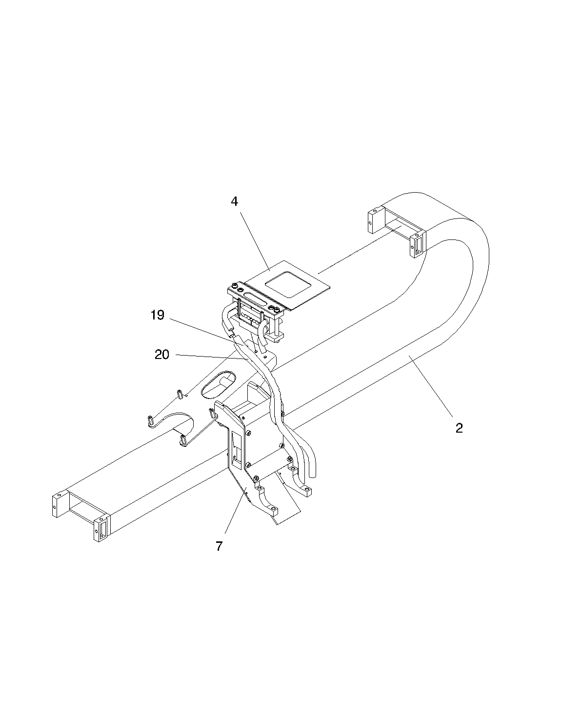 Y-TRAILING CABLE MOUNT RIGHT SIDE XHS WITH VACUUM